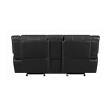 Gliding Loveseat with Console Black 601062