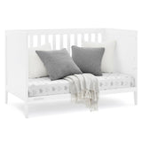 Hayes 4-in-1 Convertible Crib, Bianca White + Simmons Kids Silver Nights Dual Sided 2