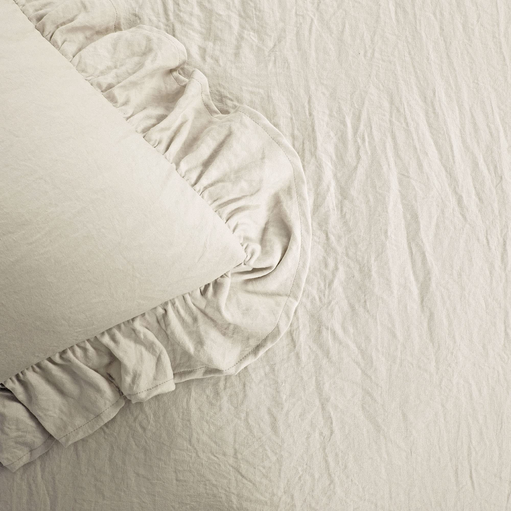 Reyna Ruffle Comforter Set - 3 Piece Cozy Ruffled Bedding - California King, Wheat