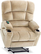 Dual Motor Power Lift Recliner Chair with Massage and Heat for Elderly People