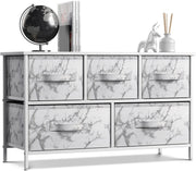 Dresser with 5 Drawers - Storage Chest Organizer Unit with Steel Frame