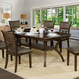 Benzara Wooden Rectangular Dining Table With Flowing Leg Base Design, Brown,