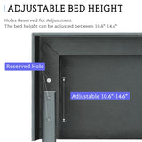 Queen Size Bed Frame with Headboard, Platform Bed Frame with LED Lights&4 Storage Drawers,