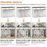 Farmhouse Dog Crate Furniture with Storage Drawers - Large Wooden Kennel & TV Stand