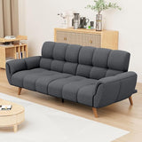 Futon Sofa Bed, Convertible 76.77" Modern Linen Futon Couch, Comfy Sleeper Sofa