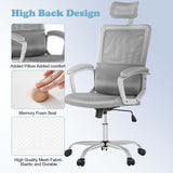 Ergonomic High Back Mesh Lumbar Adjustable Height Rolling Swivel Computer Task Home