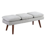 Home Furnishings Amanda 54" Mid-Century Bench with Cushions and Solid