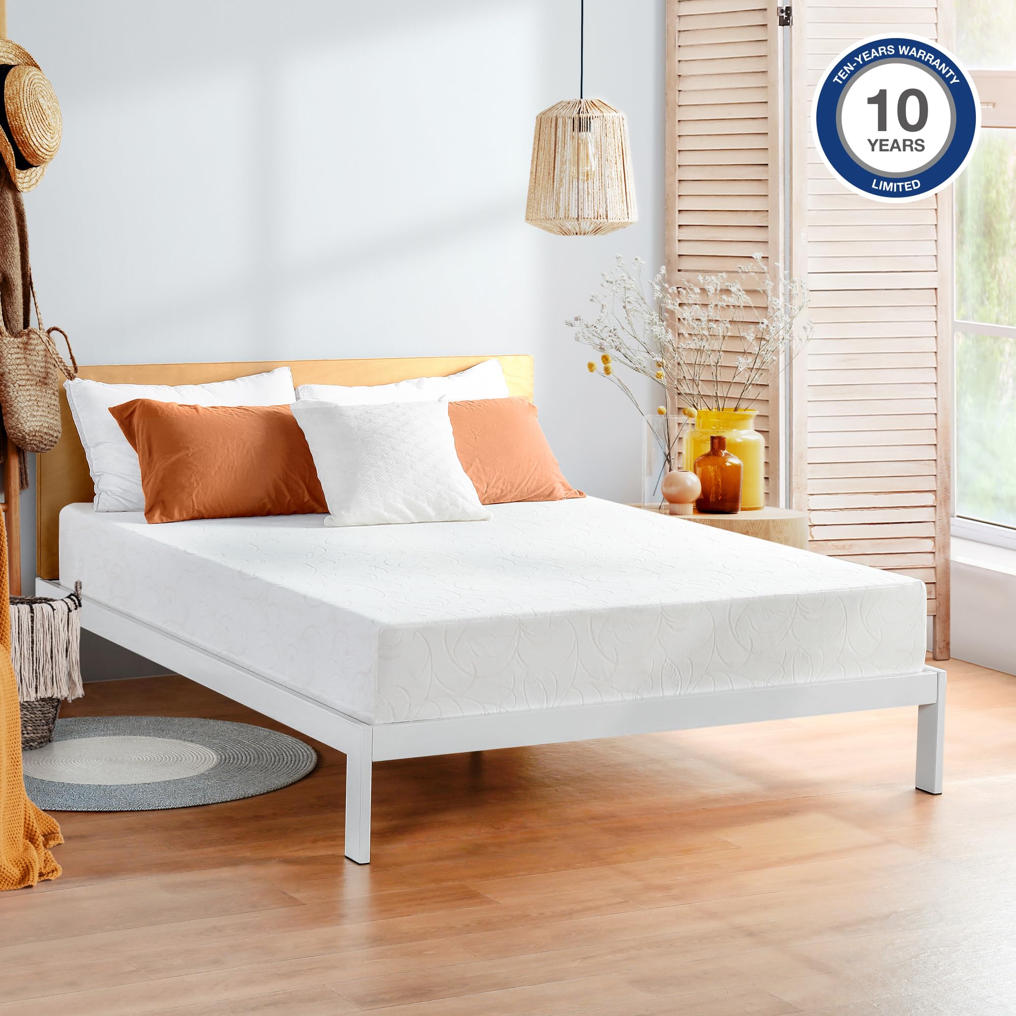 Queen Mattress, 7 Inch Deluxe Gel Memory Foam Mattress, Gel Infused