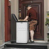 33 Gallon Outdoor Storage Box, Vertical Outdoor Storage for Garden Tools Pillows Sports