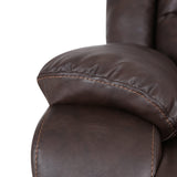 304566 Teresa Classic Tufted Leather Swivel Recliner, Dark Brown/Black