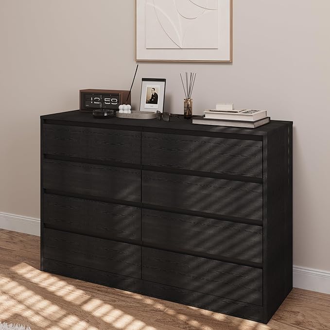 White Dresser for Bedroom with 8 Drawers