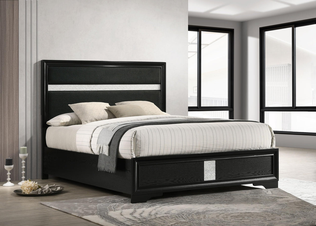 Miranda Contemporary Fabric Upholstered California King Size Panel Bed Frame