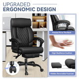 Office Chair, Big and Tall Office Chair, Reclining Office Chair with Footrest Home Office