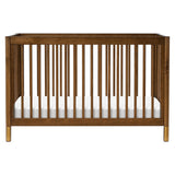 Gelato 4-in-1 Convertible Crib with Toddler Bed Conversion in Natural Walnut and Brushed