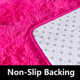 Fluffy Rug Washable 4x6 Feet, Hot Pink Fuzzy Rugs for Bedroom Girls,