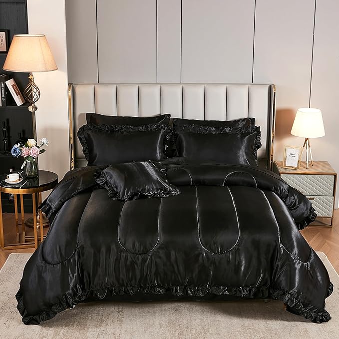 Comforter Set with Sheet Set Queen 8 Pieces Light Pink Bedding Set