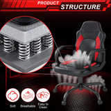 Ergonomic Gaming Office Chair with Lumbar Support - Red
