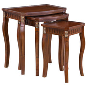 Daphne 3-Piece Curved Leg Nesting Tables Warm Brown