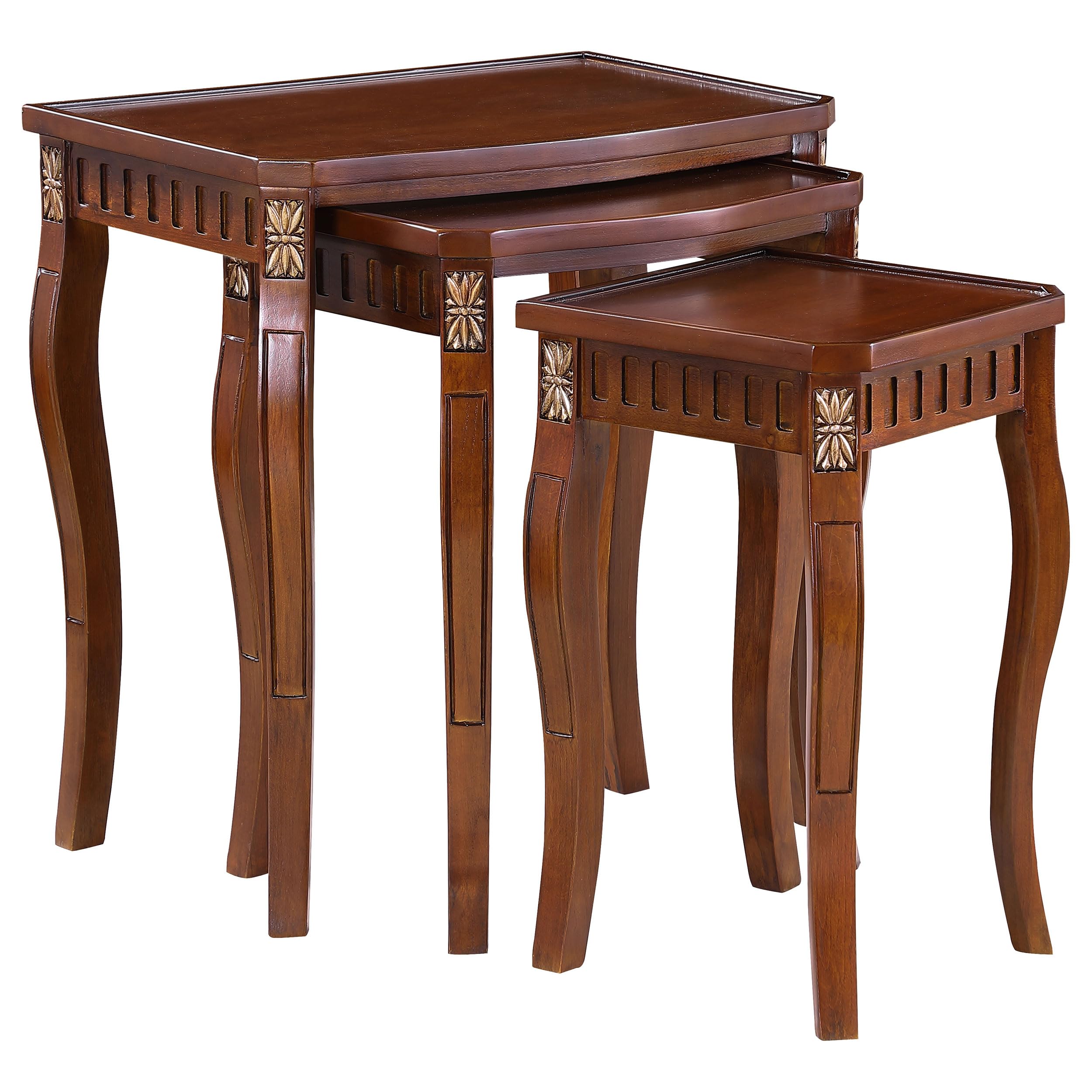 Daphne 3-Piece Curved Leg Nesting Tables Warm Brown