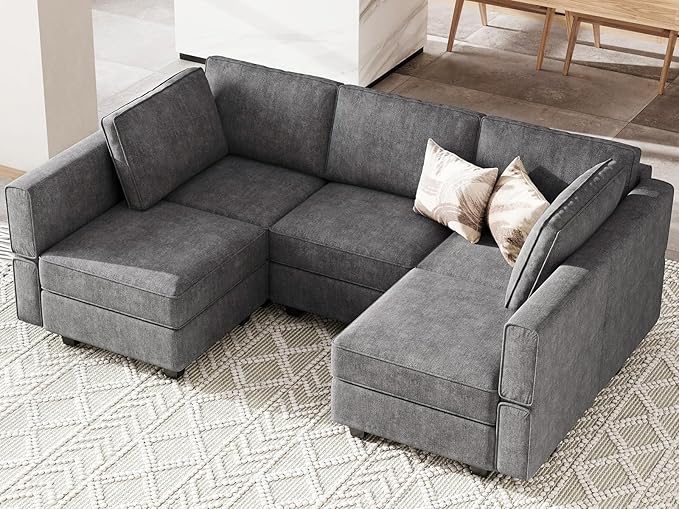 Modular Sectional Couch U-Shape Modulars Reversible Sectional Sofa
