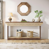 70.9-Inch Farmhouse Console Table: Wood Extra Long Sofa Table Behind Couch Table,