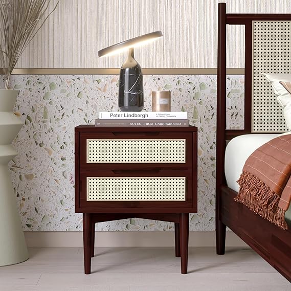 Oliver 15 Inch Signature Bed Frame with Rattan Headboard