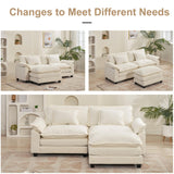 Sectional Sofa Cloud Sofa Couch with Ottoman,Modern Chenille Sofa Sleeper