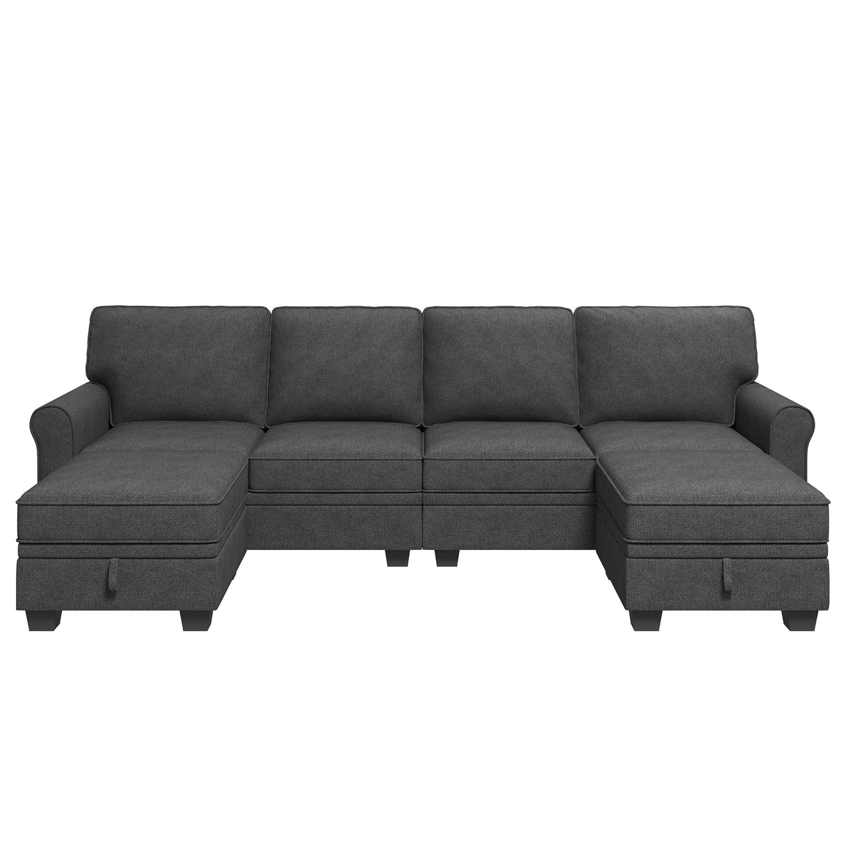 Sectional Sofa with Storage Seat U Shaped Sectional Couch with Reversible Chaise