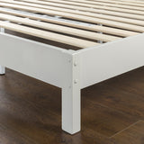 Deluxe Wood Slat Bed Foundation - Queen Size, No Box Spring Needed