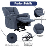 Power Lift Recliner Chair with Massage and Heat for Elderly, Microfiber