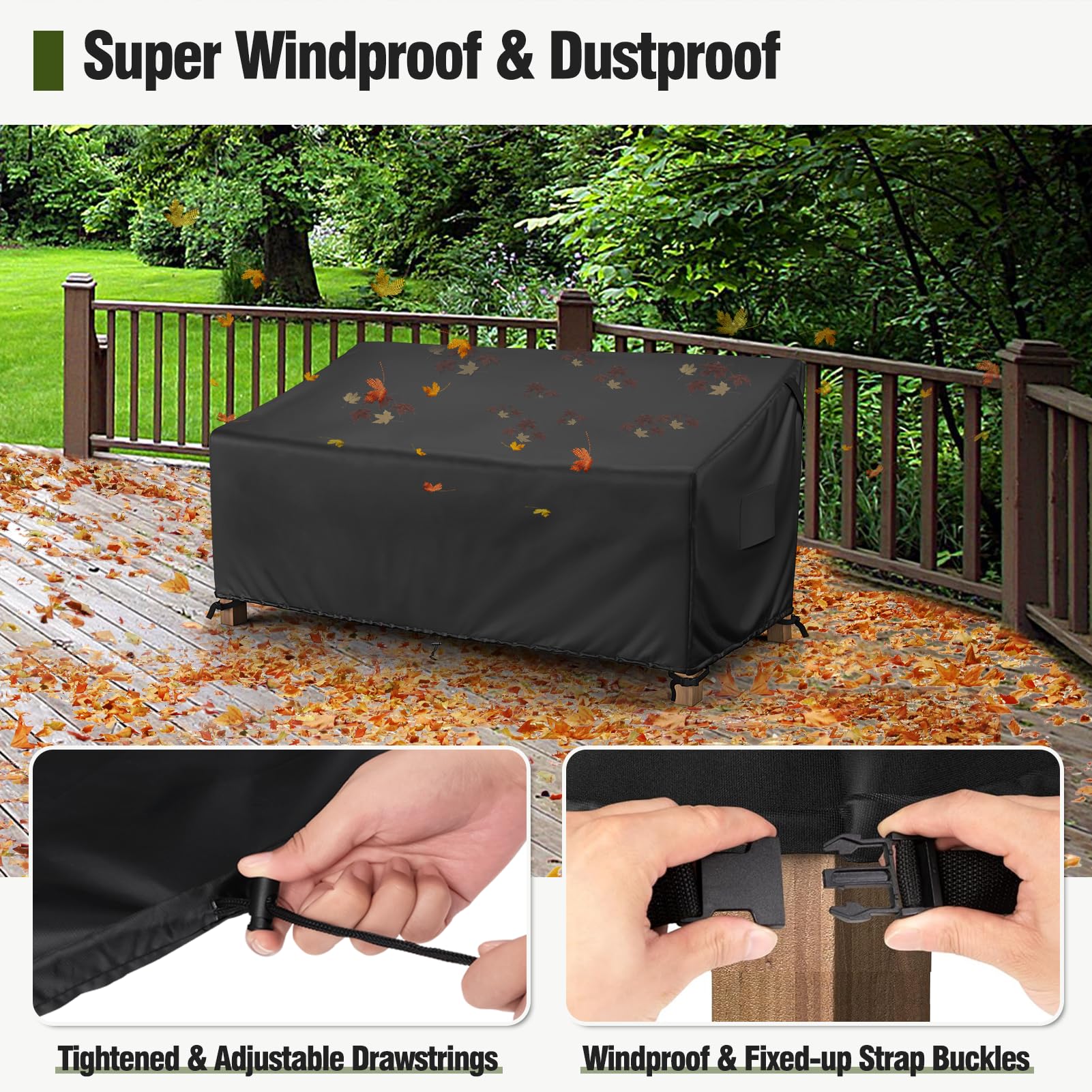 -Seater Outdoor Couch Cover Waterproof, 80 Inch Patio Furniture Cover for Sofa,