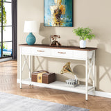 70.9 inch Long Sofa Console Table with 2 Drawers and Storage Shelf for Entryway Hallway Living Room Behind Couch,