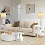 White Ceramic Table Lamps Set of 2 with USB Charging Ports