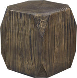 Ball & Cast End Concrete Accent Side Table, Two Tone