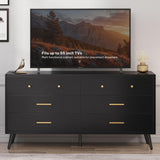 White 6 Drawers Dresser/Modern Wood Dresser Chest of Drawers