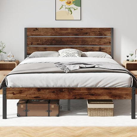 Queen Bed Frame with Headboard and Footboard,