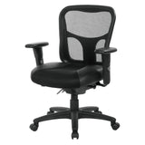 Breathable High Back Manager's Chair with Leather and Mesh Seat, Adjustable Height