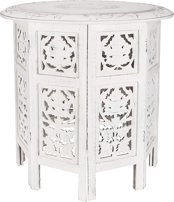 Side Table, Small Table, Side Tables Living Room, Round Side Table, Altar Table, Carved