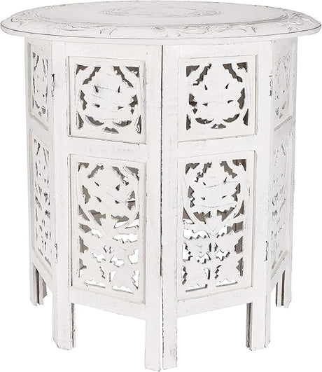 Side Table, Small Table, Side Tables Living Room, Round Side Table, Altar Table, Carved