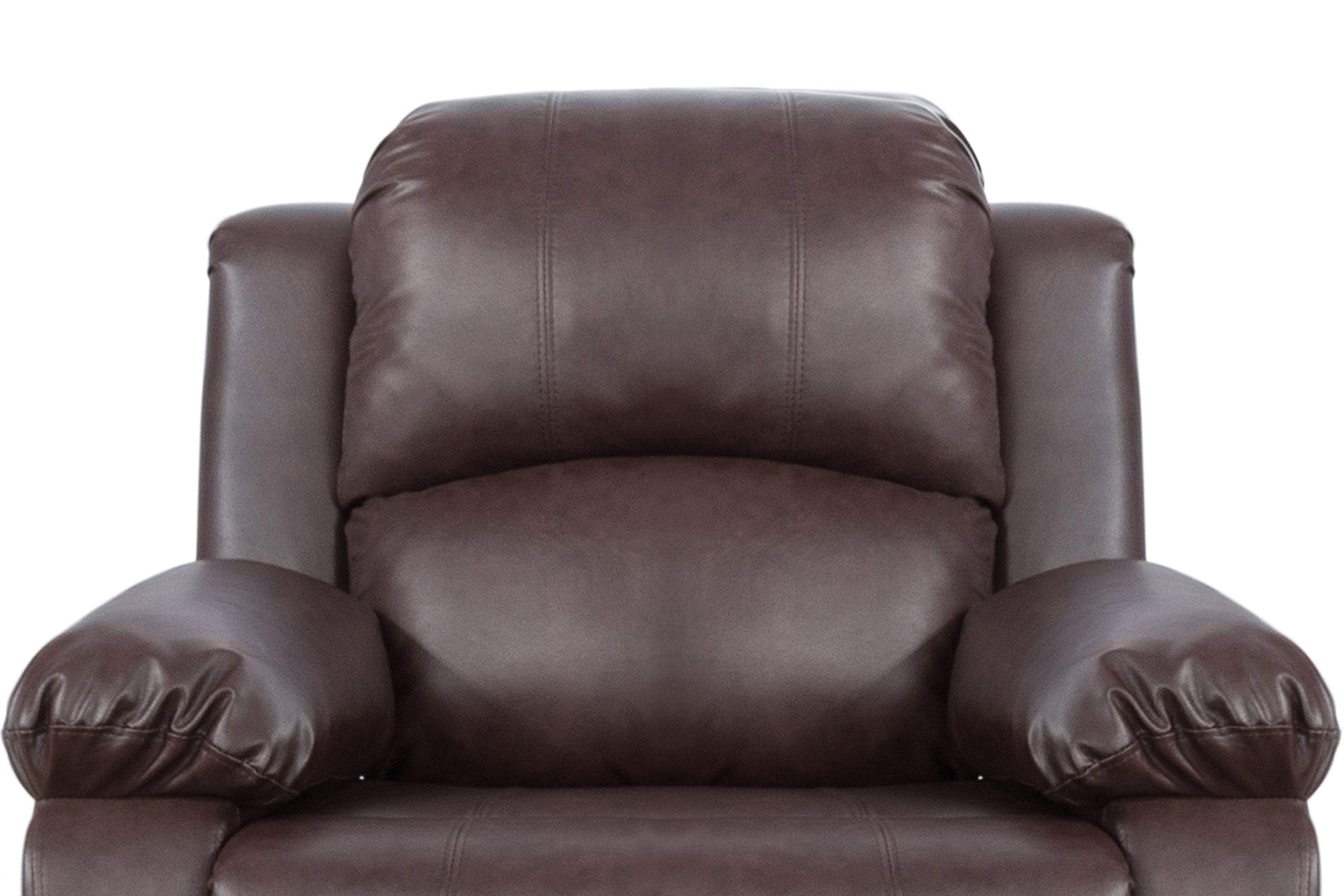 Living Room Reclining Sofa Chair|Bonded Leather Upholstery|Single Manual Reclining