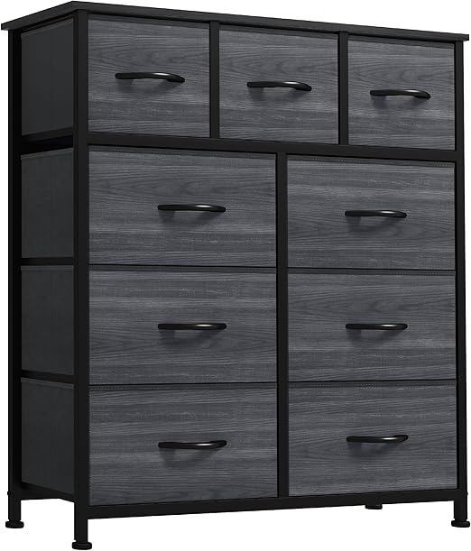 9 Drawers Fabric Dresser - Storage Tower Organizer Unit for Living Room, Closets