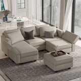 Modular Velvet Sectional Sofa with Chaise Lounge Sectional Sleeper Sofa