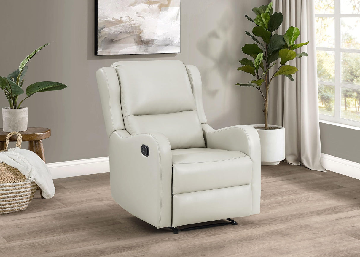 Coaster Home Furnishings Kelsey Upholstered English Arm Recliner Chair Ivory