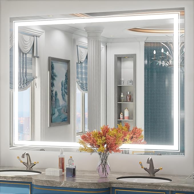 LED Bathroom Mirror, 30 x 36 Inch Anti-Fog Lighted Bathroom Mirror