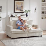 75" Oversized Loveseat Sofa, 2 Seat Comfy Corduroy Couch with Adjustable Seat Depth