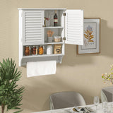 Bathroom Cabinet Wall Mounted - Hanging Medicine Cabinet with 2 Louvered Doors,