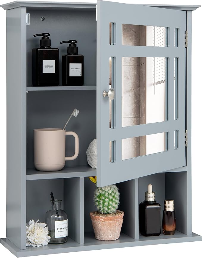 Bathroom Medicine Cabinet with Mirror, Small Bathroom Cabinet Wall Mounted
