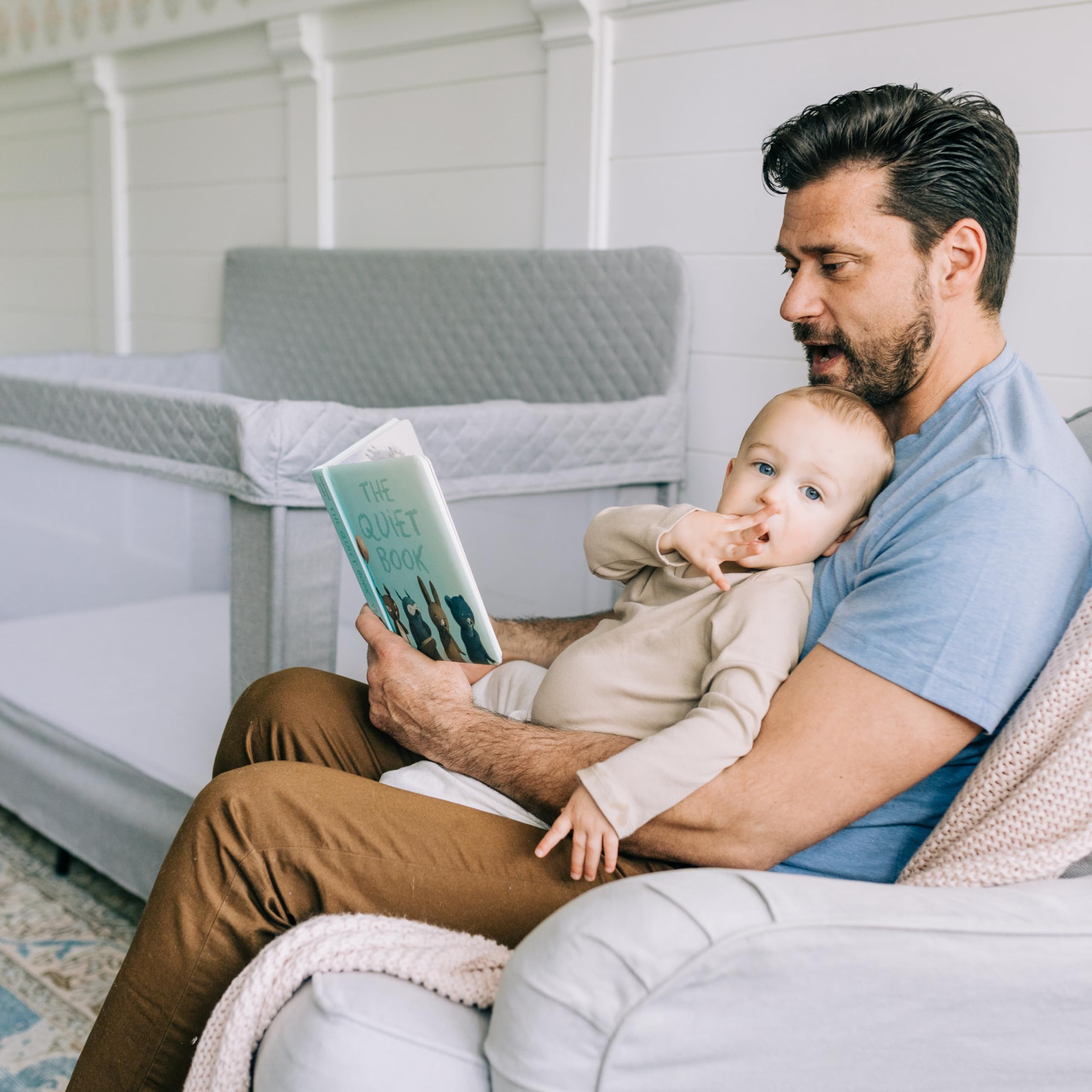 Horizon Full-Size Baby Crib | Breathable Mesh Walls & Luxe Quilted Fabric