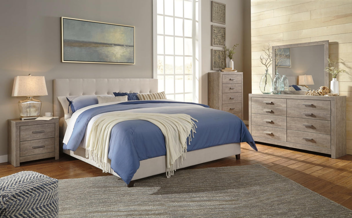 Culverbach Modern 2 Drawer Nightstand with 2 USB Charging Stations, 24.37" Tall, Weathered Gray
