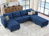 Modular Storage U-Shape Sectional Sofa Couch with Reversible Chaises 7-seat Sofa